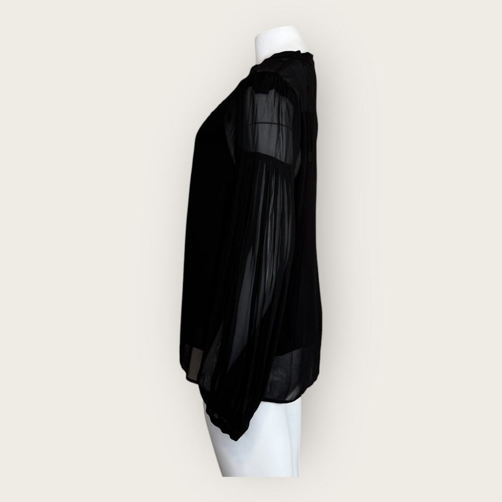 NWT | The Kooples | Sheer Button-Up Blouse & Camisole Set | Black | Size 2 - Picture 5 of 16